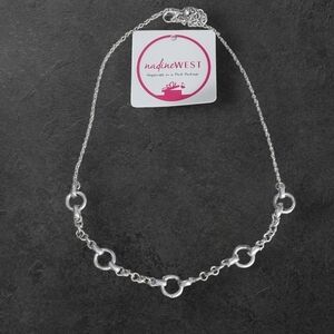 NWT Nadine West Silver Circle Chain Link Necklace ~20"